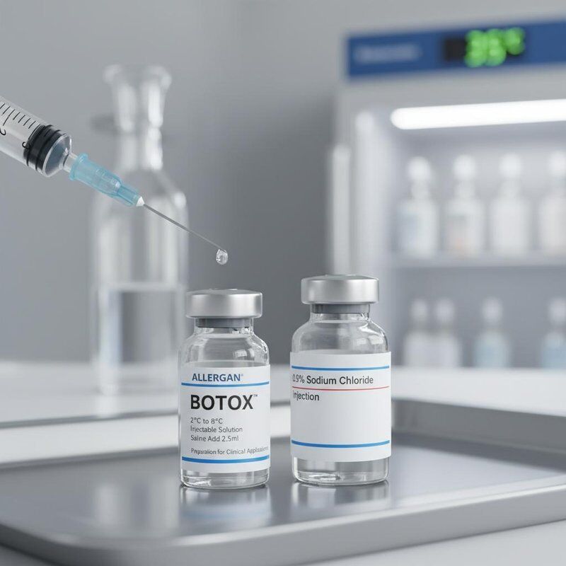 2 to 8 degrees Celsius Allergan Botox injectable solution saline add 2.5ml saline preparation for clinical applications