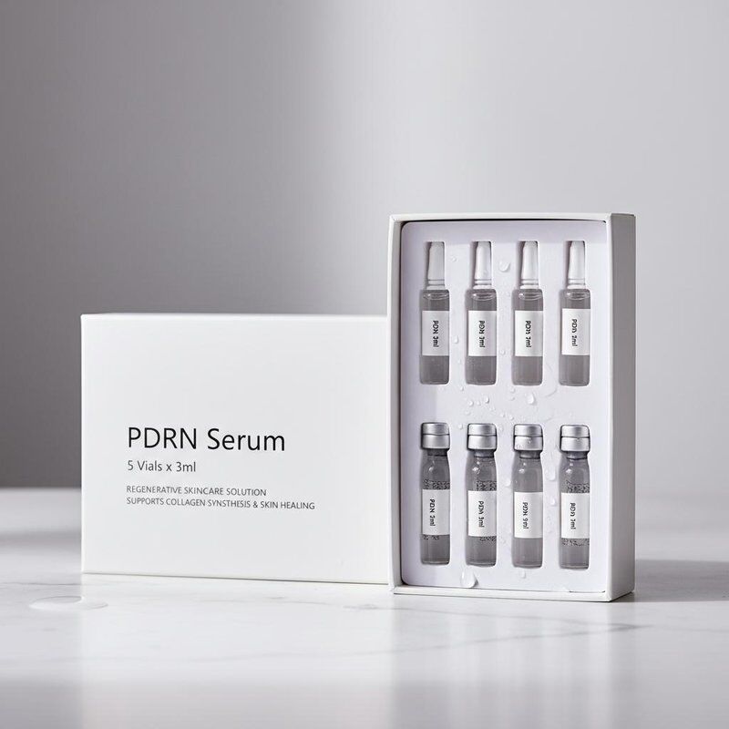White PDRN serums 3 Ml 5 Vial box regenerative skincare solution supporting collagen synthesis and skin healing